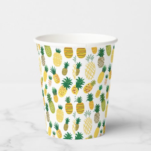 Trendy Pineappel Pattern Pappbecher (Rechts)