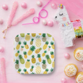 Trendy Pineappel Pattern Pappteller (Party)
