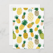 Trendy Pineappel Pattern Postkarte (Vorne/Hinten)
