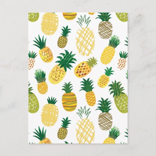 Trendy Pineappel Pattern Postkarte (Vorderseite)