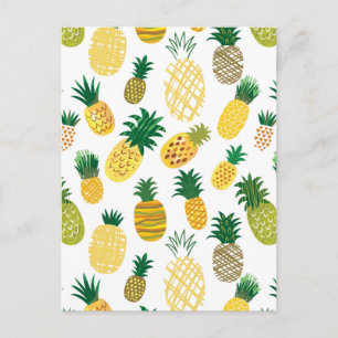 Trendy Pineappel Pattern Postkarte