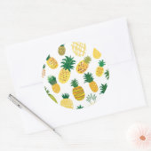 Trendy Pineappel Pattern Runder Aufkleber (Umschlag)