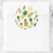 Trendy Pineappel Pattern Runder Aufkleber (Tasche)