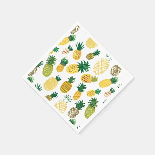 Trendy Pineappel Pattern Serviette (Ecke)