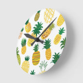 Trendy Pineapple Pattern Runde Wanduhr (Winkel)
