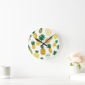 Trendy Pineapple Pattern Runde Wanduhr (Zuhause)