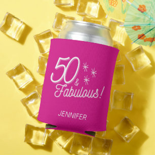 Trendy Pink 50 und prächtig Geburtstag Dosenkühler