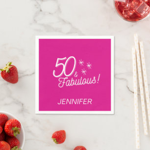 Trendy Pink 50 und prächtig Geburtstag Serviette