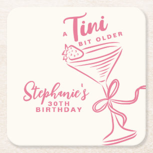 Trendy Pink A Tini Bit Ältere 30. Geburtstag Rechteckiger Pappuntersetzer