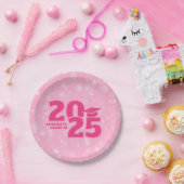 Trendy Pink Abschluss Paper Plate Pappteller (Party)