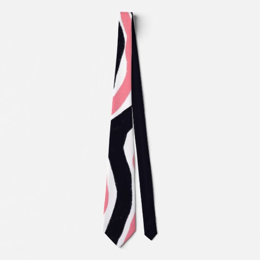 Trendy Pink Abstrakt Strip Muster Krawatte (Vorderseite)