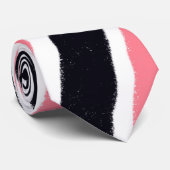 Trendy Pink Abstrakt Strip Muster Krawatte (Gerollt)