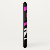 Trendy Pink and Black Zebra Strip Phone Case (Hinten/Rechts)