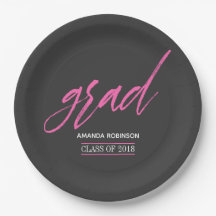 Trendy pink and gray Graduation Party