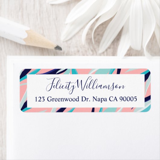 Trendy Pink & Aqua Tropisches Flamingo & Palmenblä (Insitu)