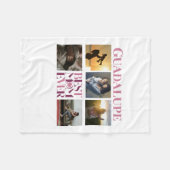 Trendy Pink Beste Mama je Fotolage Fleecedecke (Vorderseite (Horizontal))