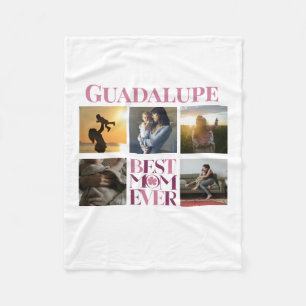 Trendy Pink Beste Mama je Fotolage Fleecedecke