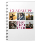 Trendy Pink Beste Mama je Fotolage Notizblock (Vorderseite)