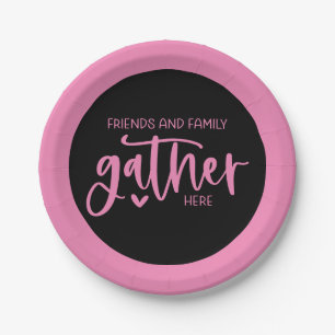 Trendy Pink Black Friends Familienangebot Pappteller