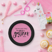 Trendy Pink Black Friends Familienangebot Pappteller (Party)