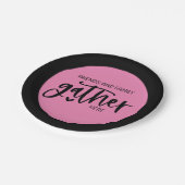 Trendy Pink Black Friends Familienangebot Pappteller (Schrägansicht)