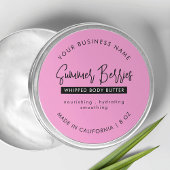 Trendy Pink & Black Lotion Scrub Kosmetik Jar Lid Runder Aufkleber