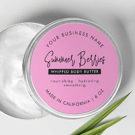 Trendy Pink & Black Lotion Scrub Kosmetik Jar Lid Runder Aufkleber