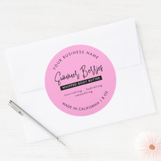 Trendy Pink & Black Lotion Scrub Kosmetik Jar Lid Runder Aufkleber (Umschlag)