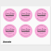 Trendy Pink & Black Lotion Scrub Kosmetik Jar Lid Runder Aufkleber (Blatt)
