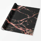 Trendy Pink Black Marble Glossy Geschenkpapier (Ungerollt)