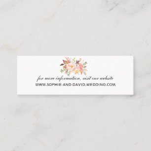 Trendy Pink Blume Burgund Website Wedding Mini Visitenkarte