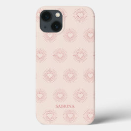 Trendy Pink Boho Herz Personalisiert Case-Mate iPhone Hülle