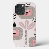 Trendy Pink Boho Lion Modern Tough Case (Rückseite)
