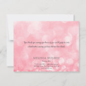 Trendy Pink Bokeh Business Danke Karte (Rückseite)