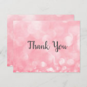 Trendy Pink Bokeh Business Danke Karte (Vorne/Hinten)