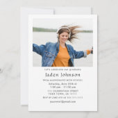 Trendy Pink Bow Ribbon 2 FOTO Graduation Party Einladung (Rückseite)