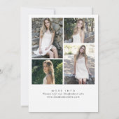 Trendy Pink Bow Ribbon 4 FOTO Graduation Party Einladung (Rückseite)