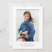 Trendy Pink Bow Ribbon FOTO Graduation Party Einladung (Rückseite)