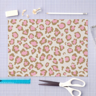 Trendy Pink Brown Leopard Spots Boho Decoupage Seidenpapier