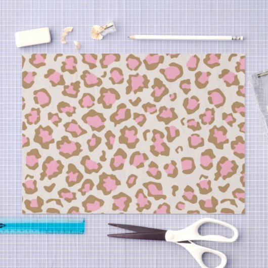 Trendy Pink Brown Leopard Spots Boho Decoupage Seidenpapier (Handwerk)
