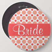 Trendy Pink & Coral Polka Dots Button (Vorne & Hinten)