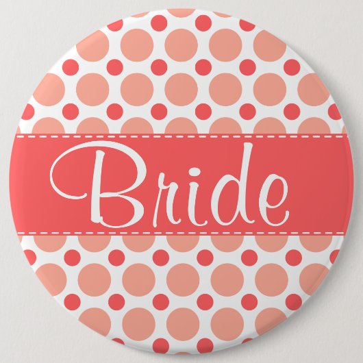 Trendy Pink & Coral Polka Dots Button (Vorderseite)