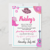 Trendy Pink Cowgirl Birthday Einladung (Vorderseite)