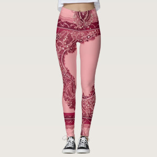 Trendy Pink Cranberry Kunst Leggings
