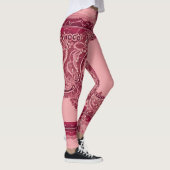 Trendy Pink Cranberry Kunst Leggings (Rechts)