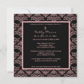 Trendy Pink Damask Custom Foto Beerdigung Loved On Mitteilungskarte (Rückseite)