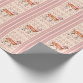 Trendy Pink Doe-patterned Christmas Geschenkpapier (Ecke)