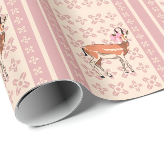 Trendy Pink Doe-patterned Christmas Geschenkpapier (Rolleneckpunkt)