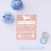 Trendy Pink Dog Silhouette Dog Walker Flyer (Einzeln)