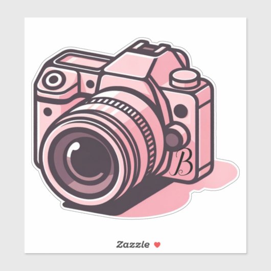Trendy Pink DSLR-Kamera Fotografie Personalisiert Aufkleber (Blatt)